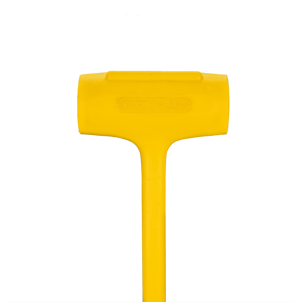 10.5 lbs. x 30 in. Polyurethane Dead Blow Hammer - 3-1/4” Diameter Face, Yellow - Image 8