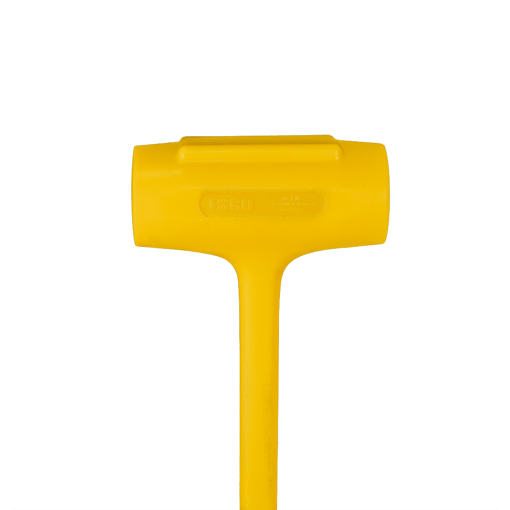 10.5 lbs. x 30 in. Polyurethane Dead Blow Hammer - 3-1/4” Diameter Face, Yellow - Image 7