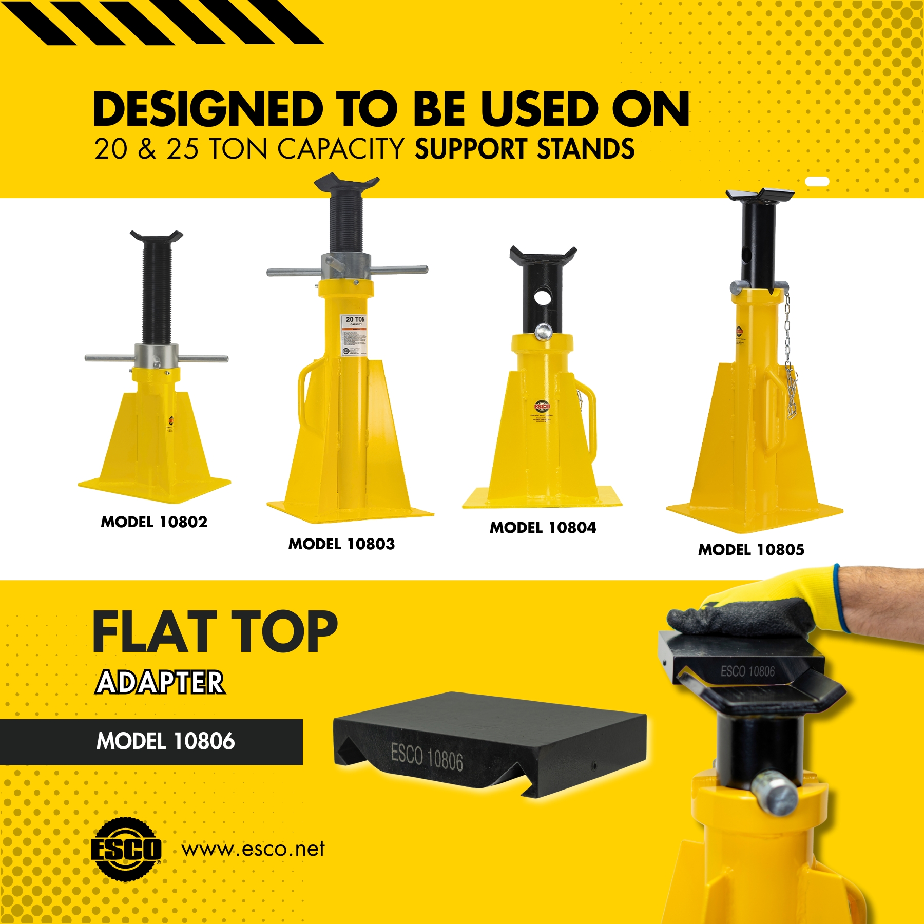 Flat Top Adapter - for 20 & 25 Ton Tall Style ESCO Jack Stands - Image 6