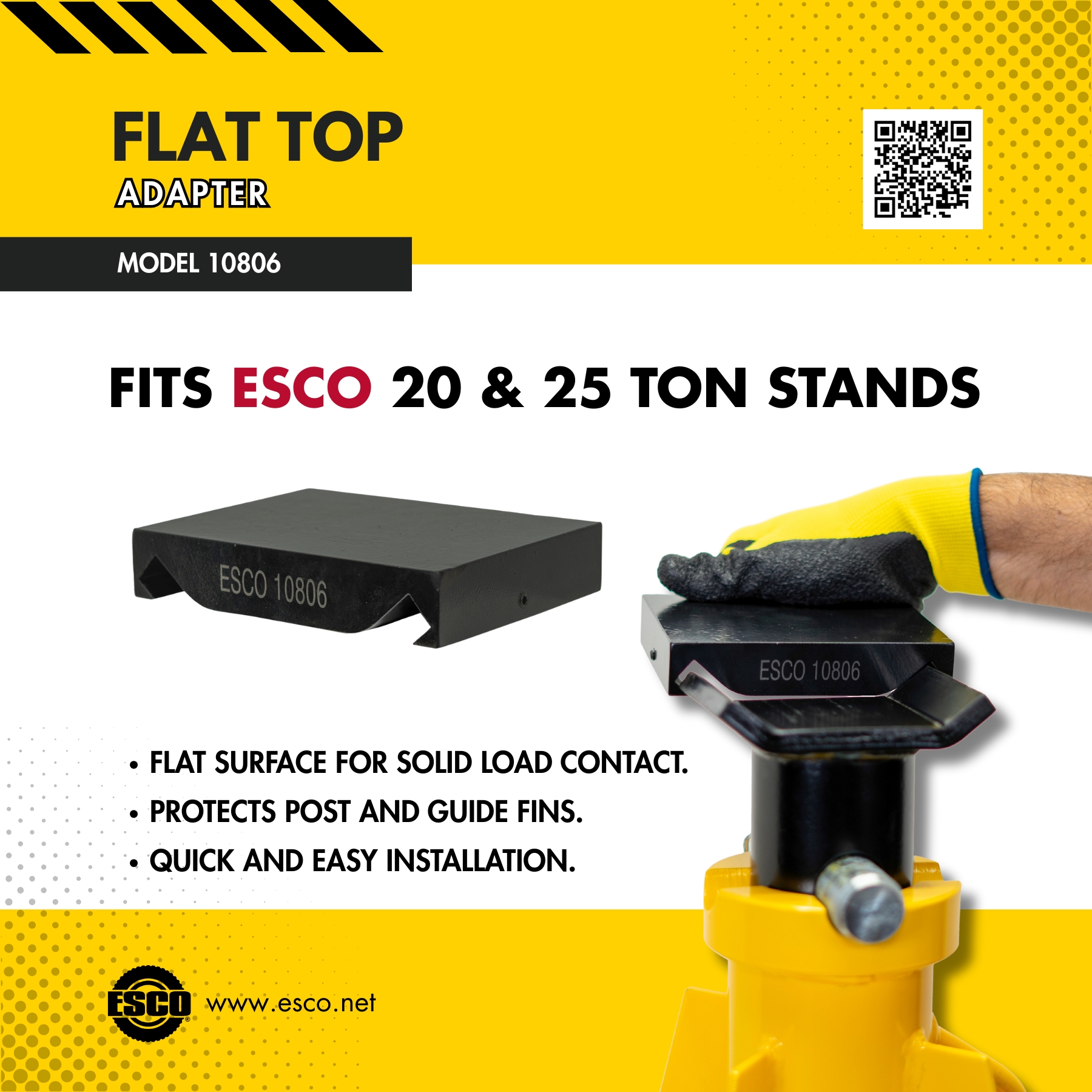 Flat Top Adapter - for 20 & 25 Ton Tall Style ESCO Jack Stands - Image 9